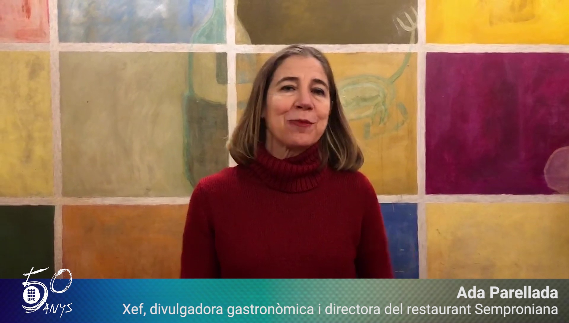 Ada Parellada, xef i divulgadora gastronòmica, felicita els #50anysUPC